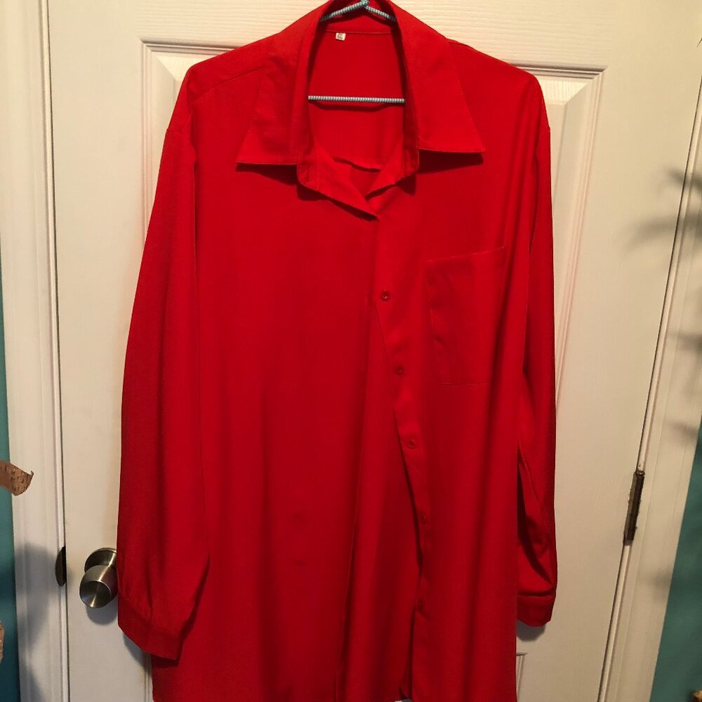 Women's ORANGE button down blouse